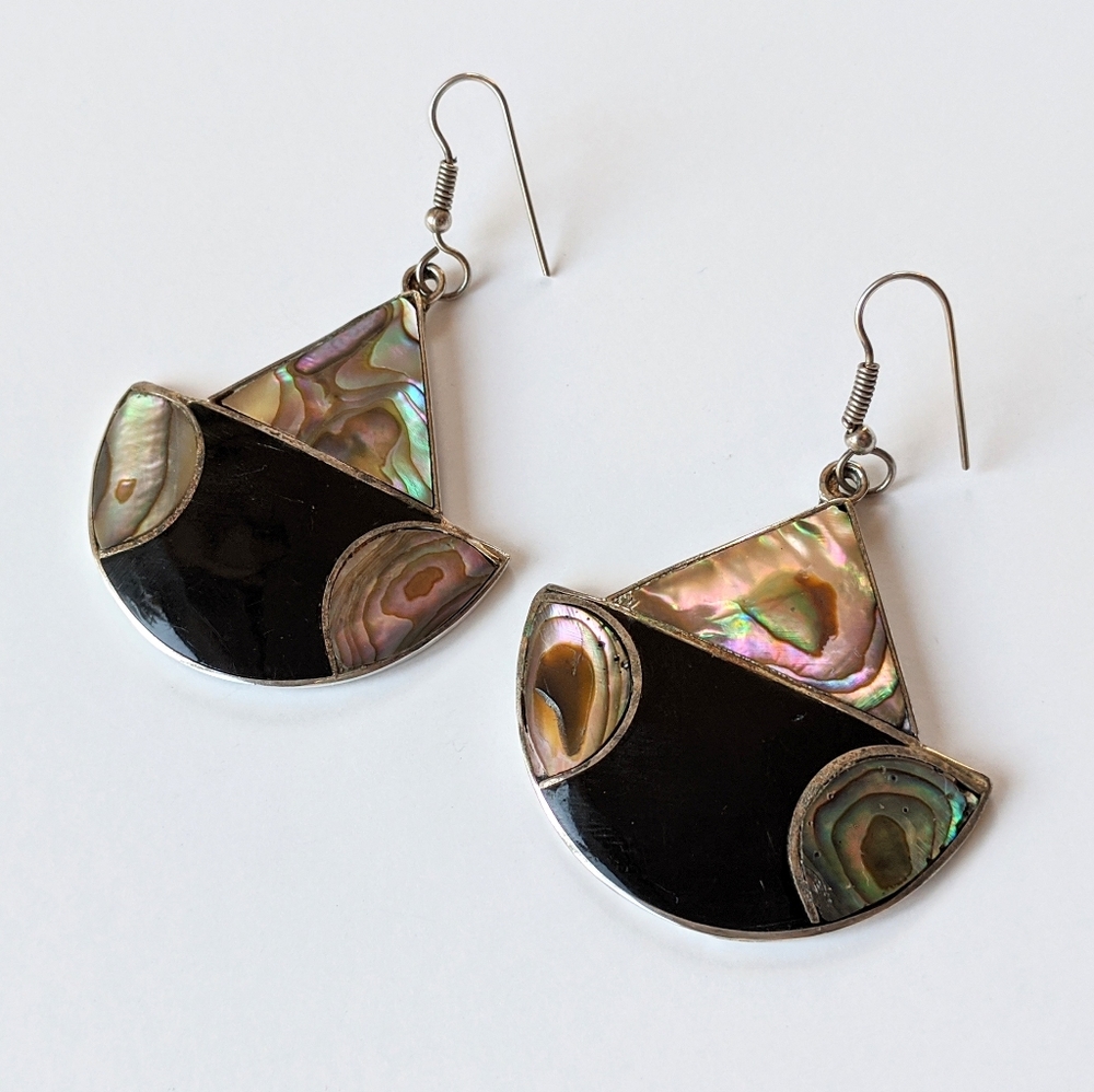 🌟Host Pick🌟 🇲🇽 Vintage Alpaca Silver Abalone Shell Earrings